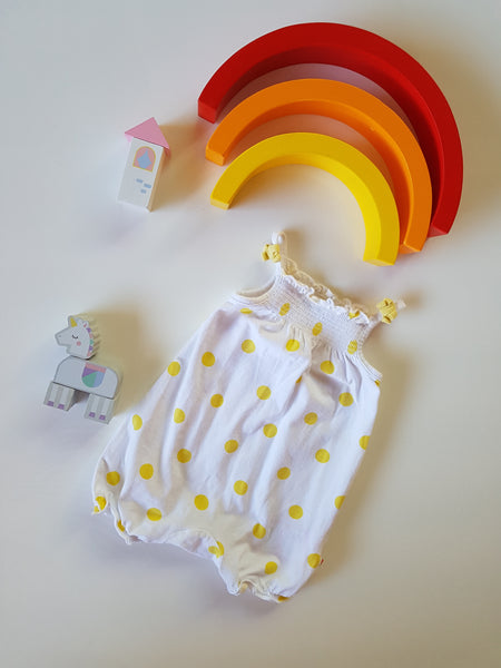 Yellow spotty playsuit