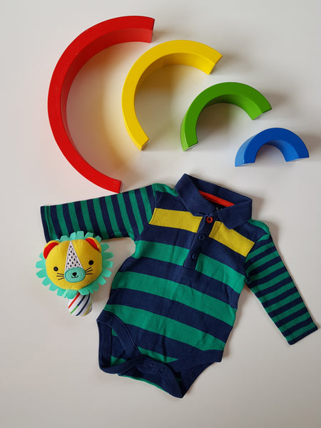 Striped multi coloured bodysuit