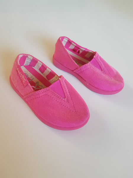 Pink slip on shoes