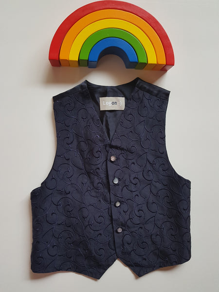 Blue swirled waistcoat