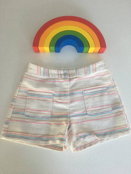 Cream stripe shorts