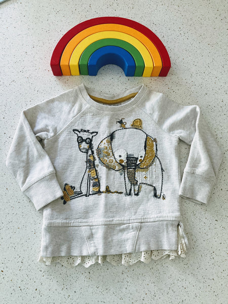 Elephant and giraffe sweater