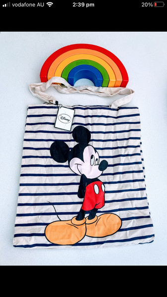 Minnie and Mickey tote bags