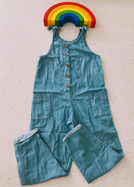 Denim girls overalls