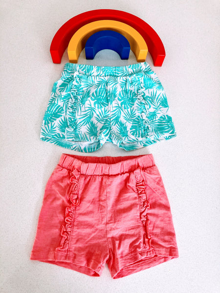 Pink and turquoise shorts