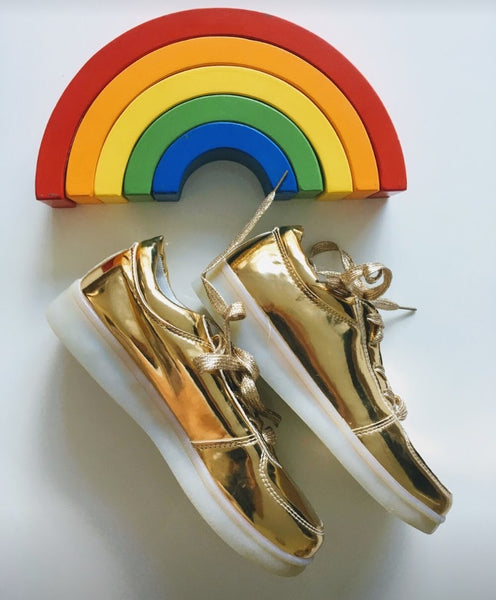 Light up gold shoes